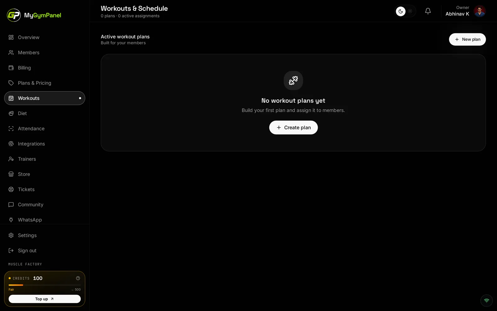 Programming your members feel — MyGymPanel owner dashboard